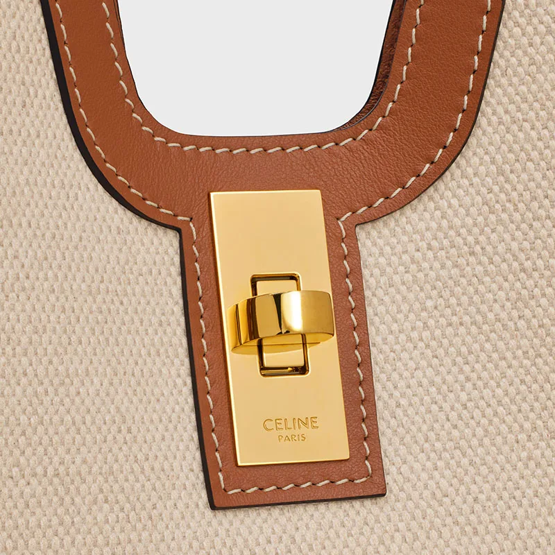 CABAS 16 IN TEXTILE AND CALFSKIN
