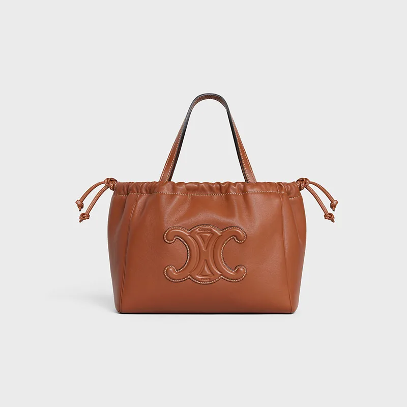 SMALL CABAS DRAWSTRING CUIR TRIOMPHE IN SMOOTH CALFSKIN