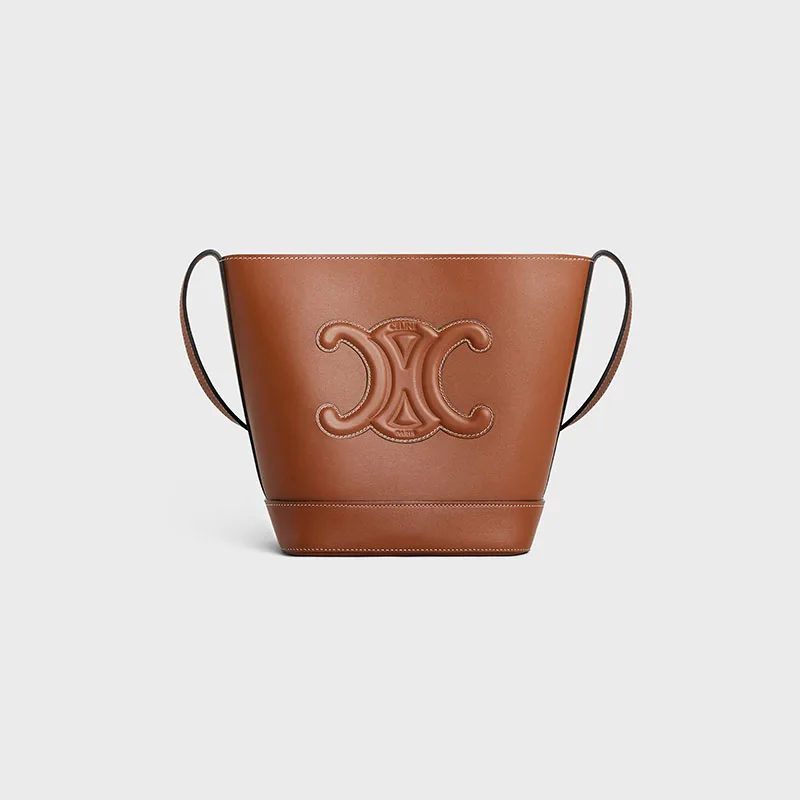 SMALL BUCKET CUIR TRIOMPHE IN SMOOTH CALFSKIN
