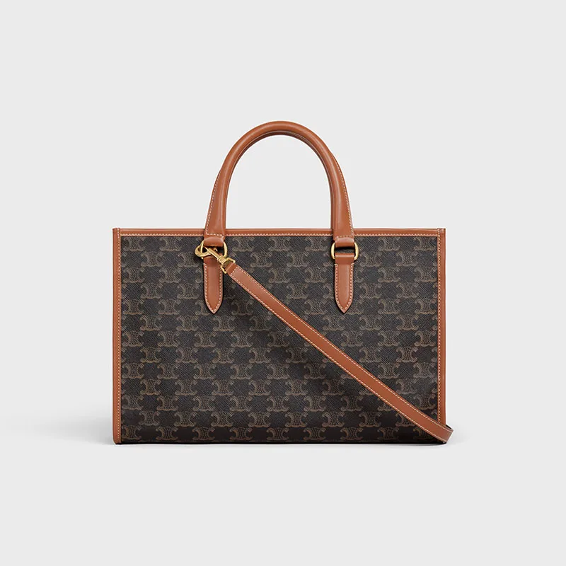 MINI HORIZONTAL CABAS IN TRIOMPHE CANVAS AND CALFSKIN