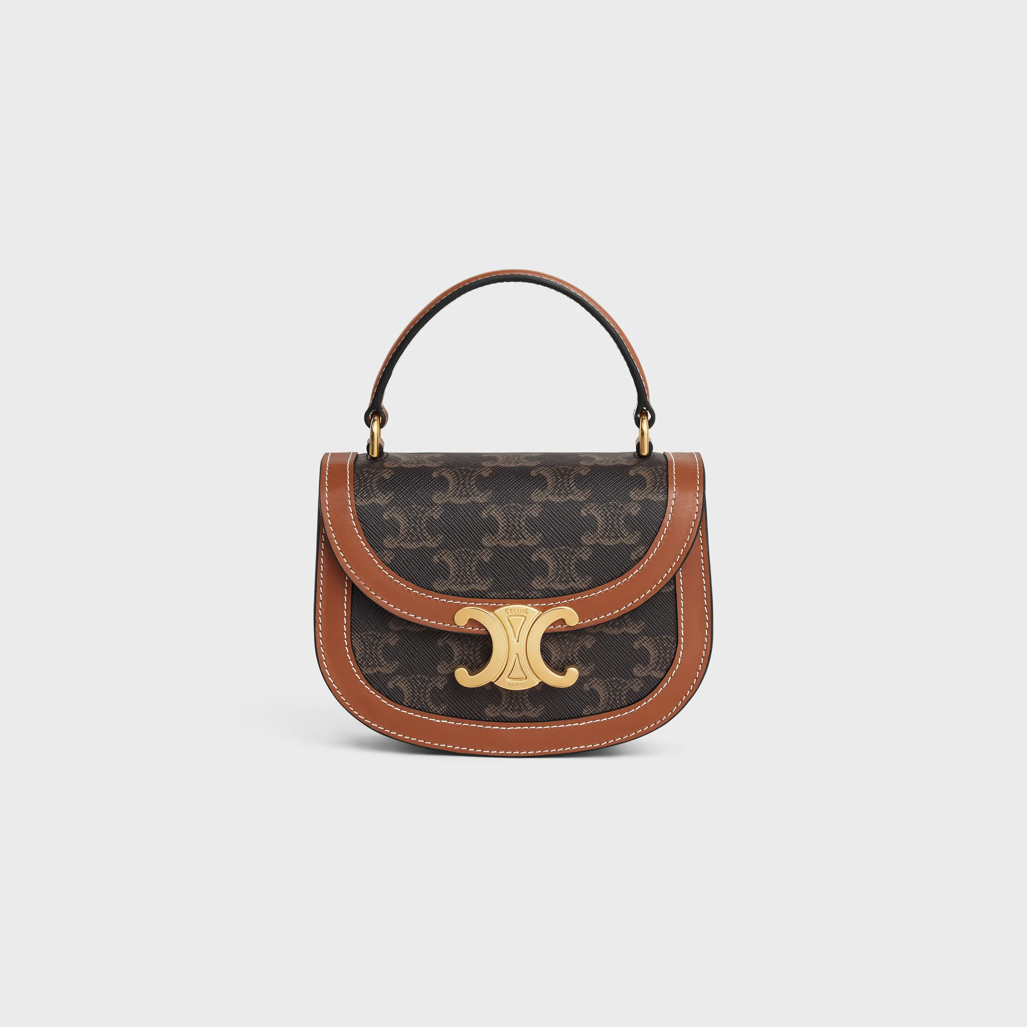 MINI BESACE CLEA in Triomphe canvas and calfskin