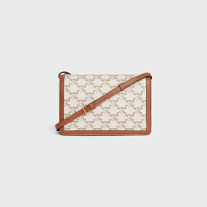 ENVELOPPE TRIOMPHE BAG IN TRIOMPHE CANVAS AND CALFSKIN