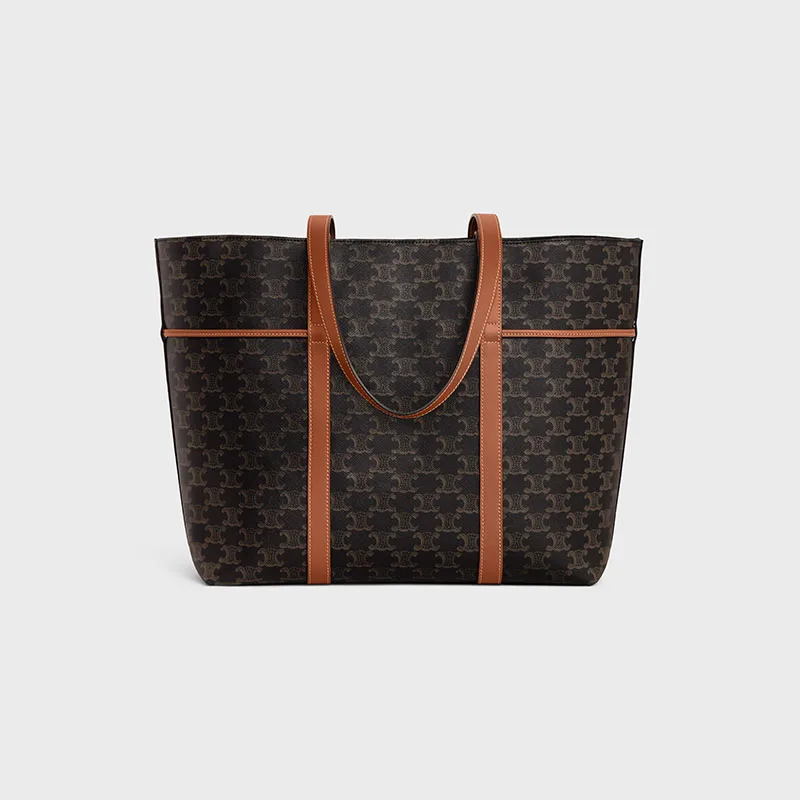 CABAS DRAWSTRING IN TRIOMPHE CANVAS AND CALFSKIN