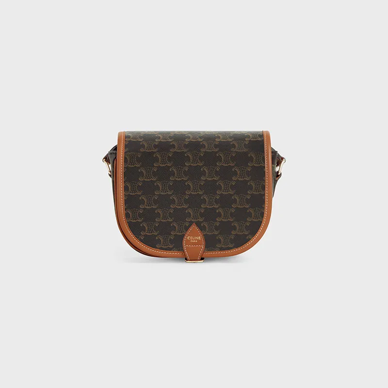 MEDIUM FOLCO BAG IN TRIOMPHE CANVAS AND CALFSKIN