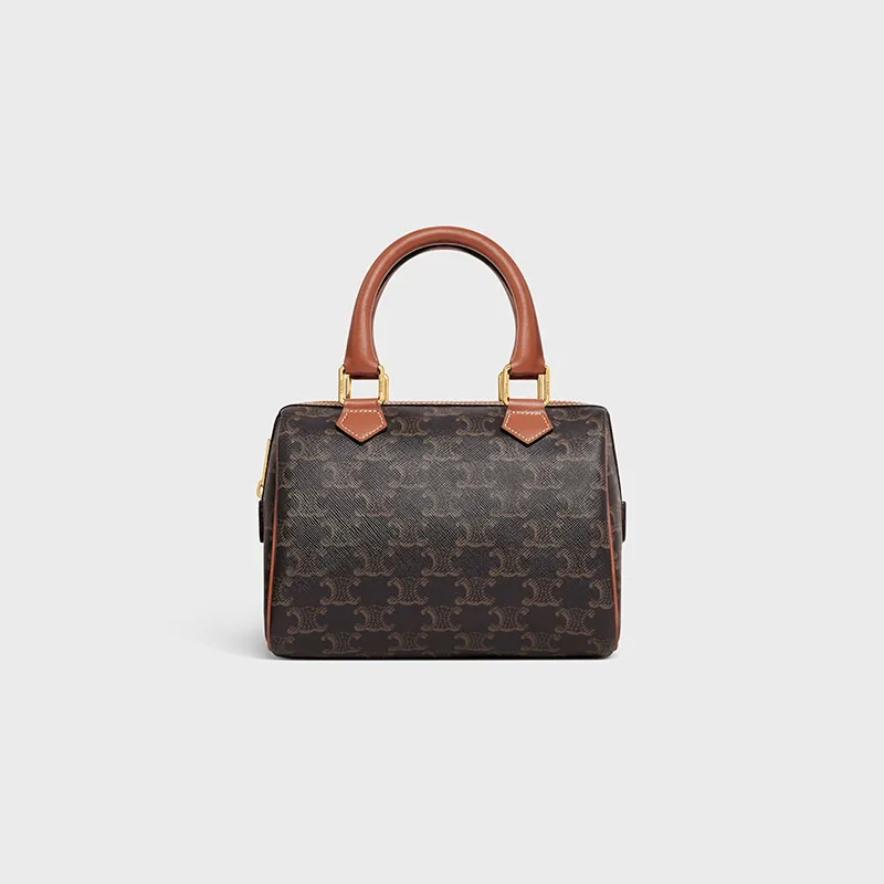 SMALL BOSTON IN TRIOMPHE CANVAS AND CALFSKIN
