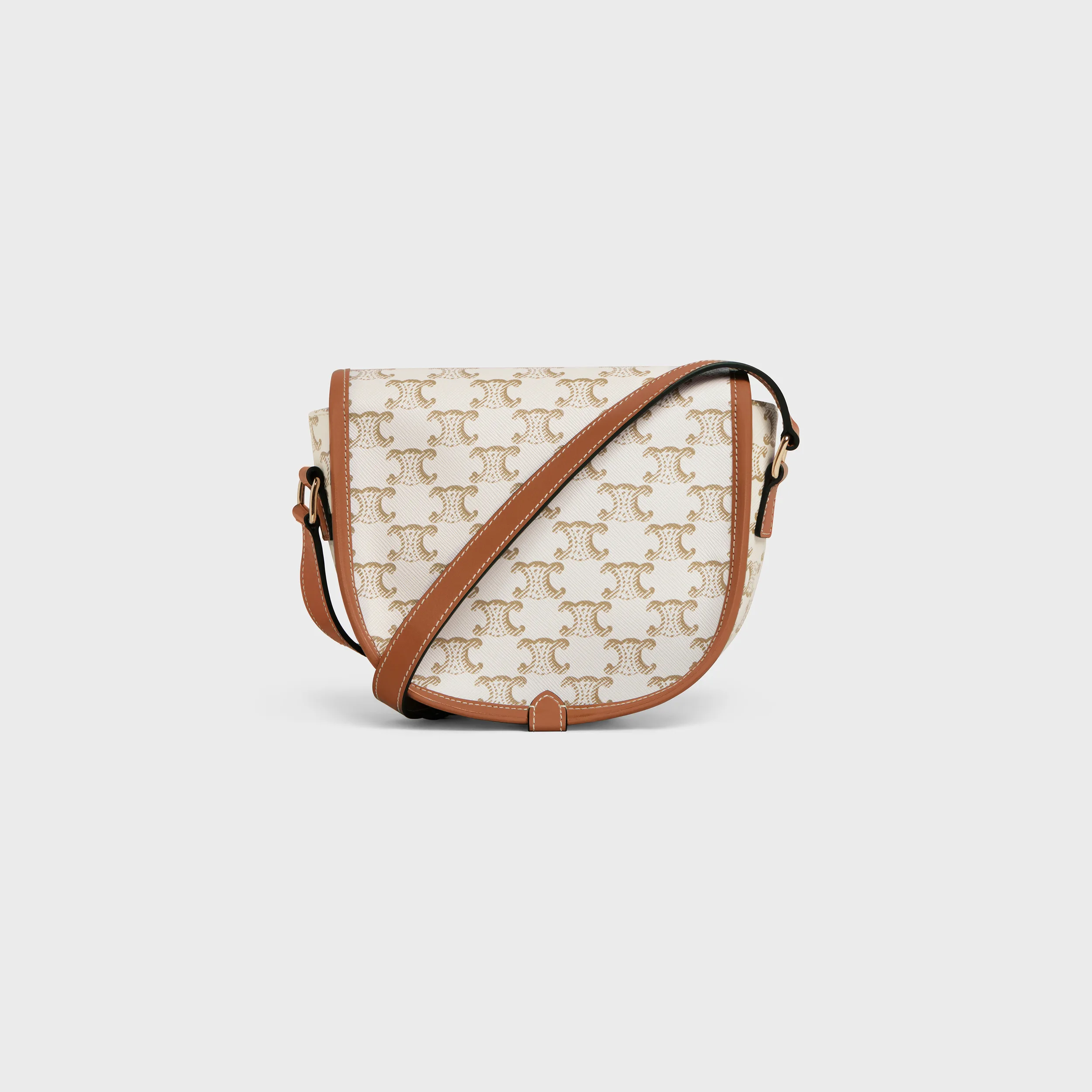 Medium Folco bag in Triomphe Canvas and calfskin