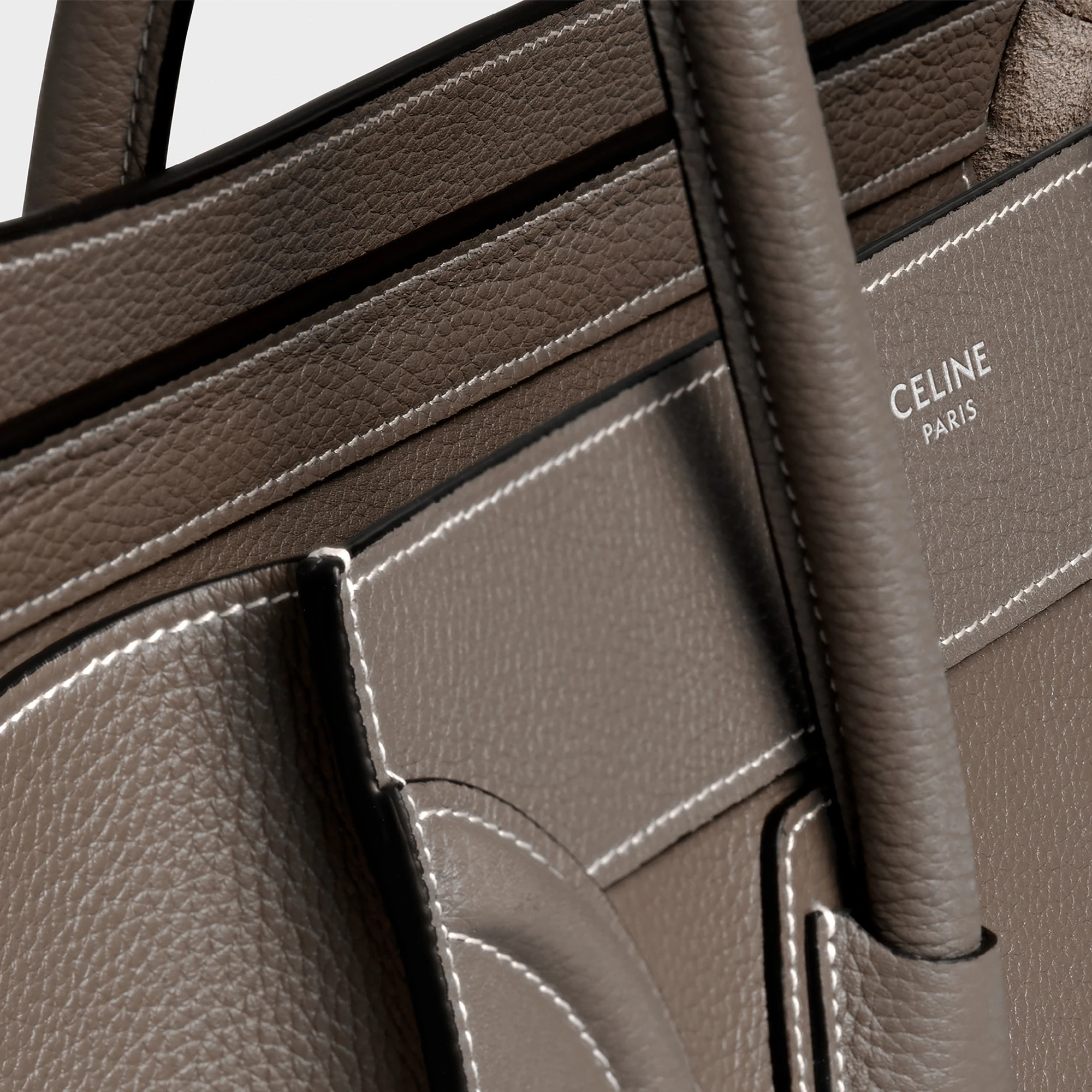 Micro Luggage handbag in drummed calfskin