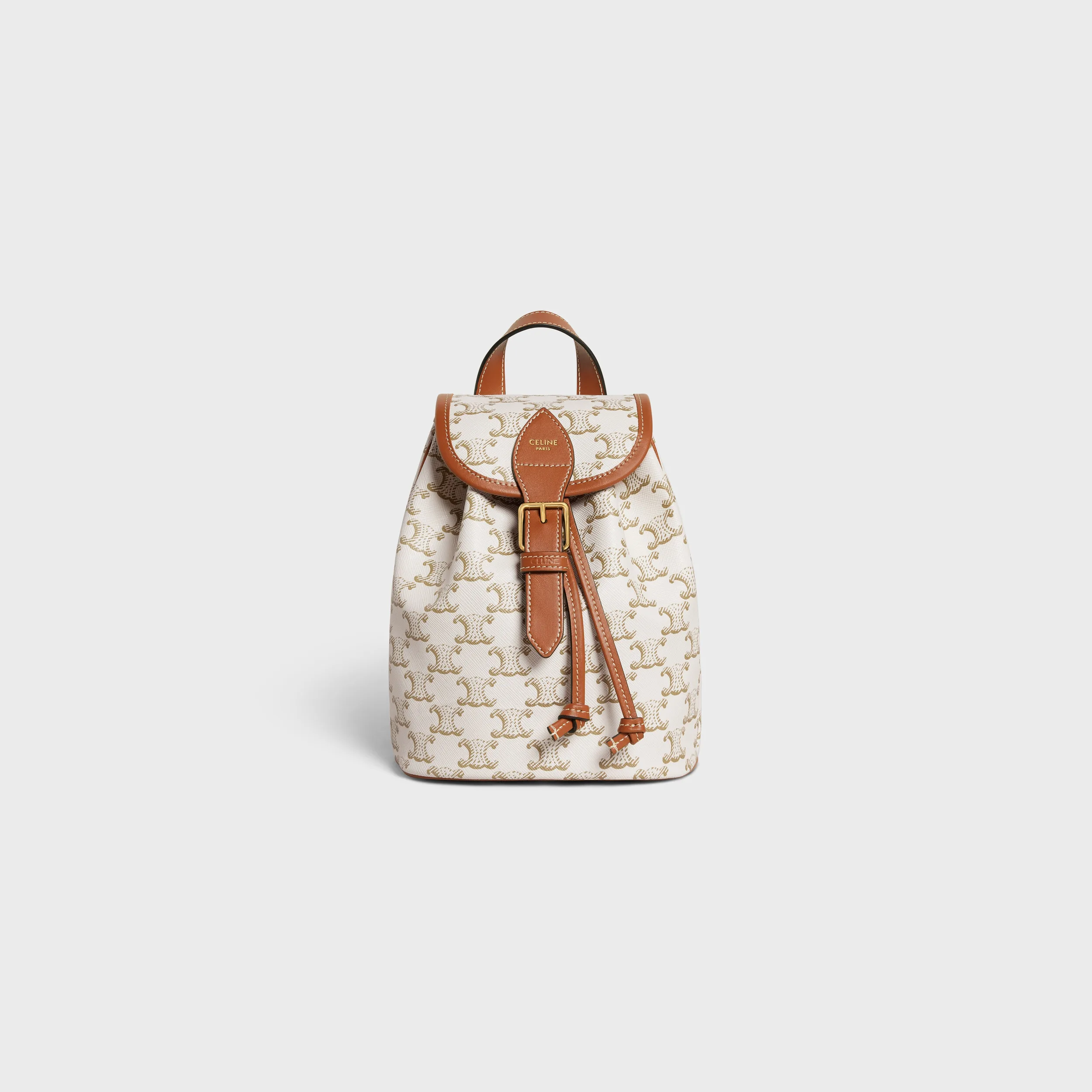 MINI BACKPACK FOLCO in Triomphe Canvas and calfskin