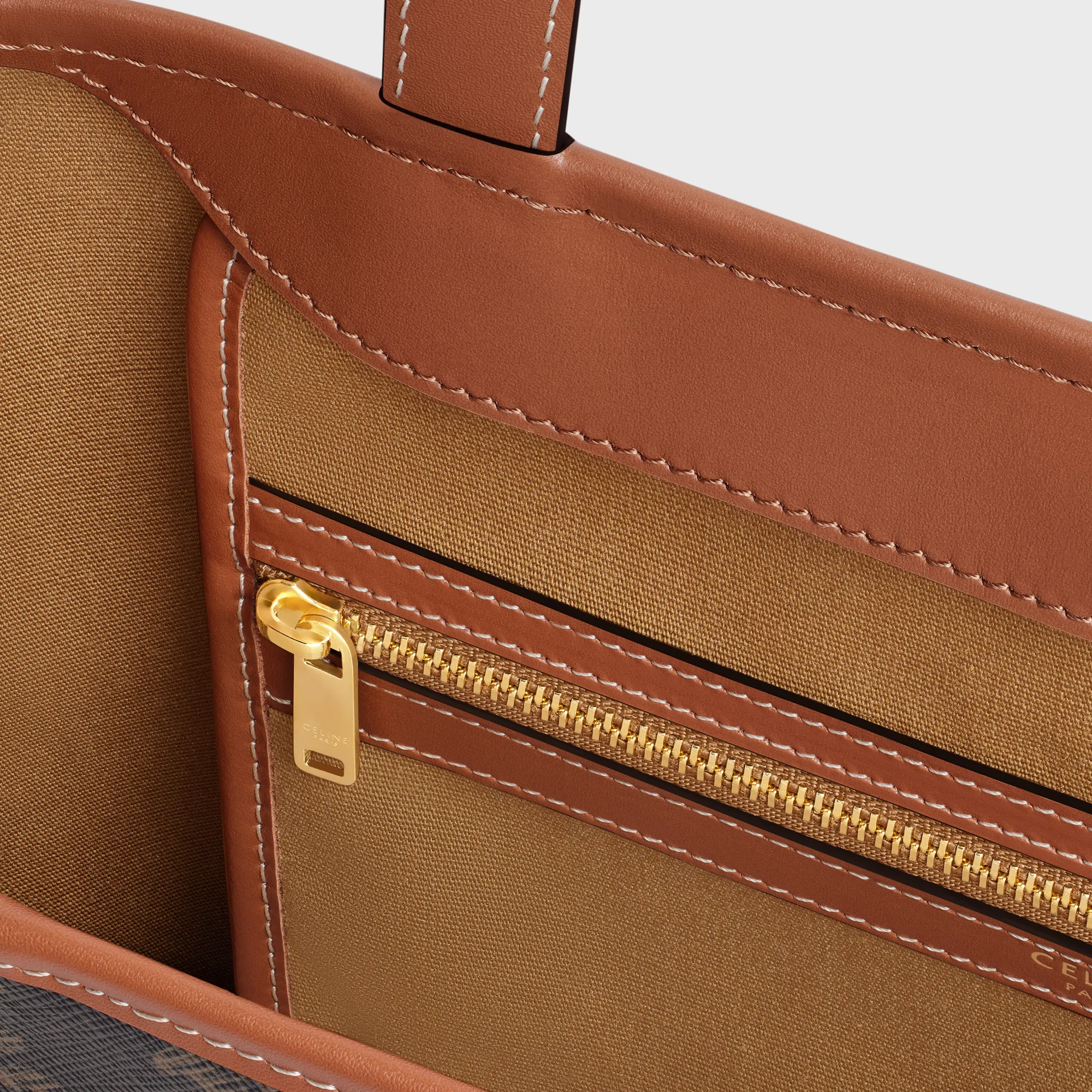 MEDIUM CABAS in Triomphe Canvas and calfskin