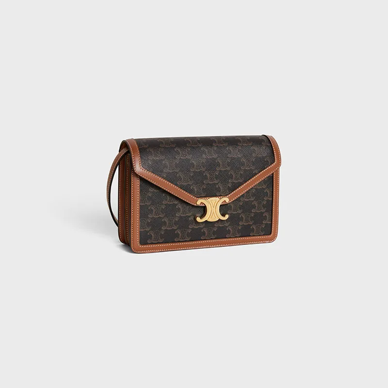ENVELOPPE TRIOMPHE BAG IN TRIOMPHE CANVAS AND CALFSKIN