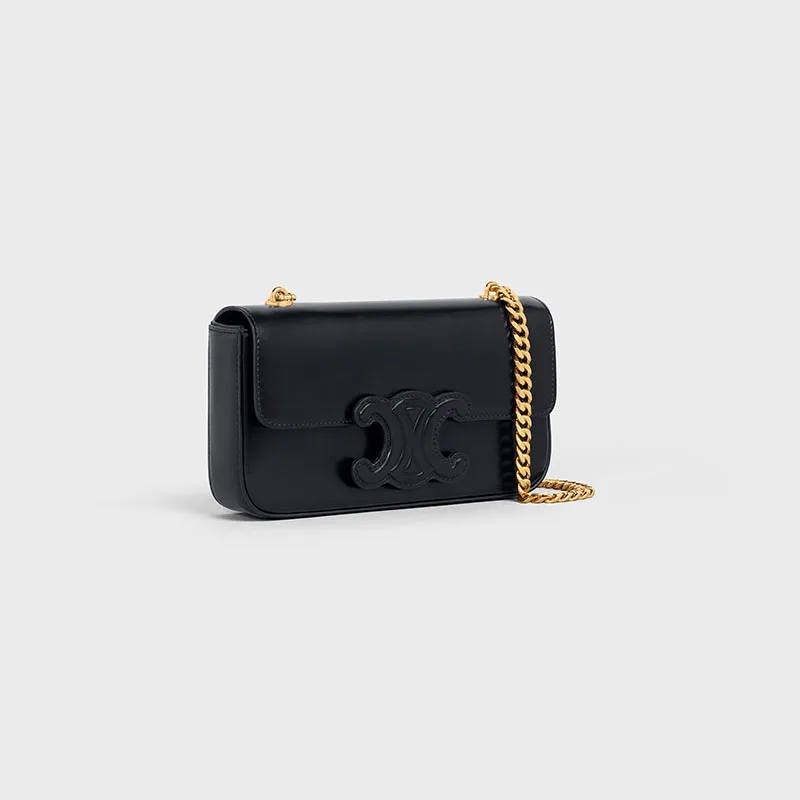 CHAIN SHOULDER BAG CUIR TRIOMPHE IN SHINY CALFSKIN