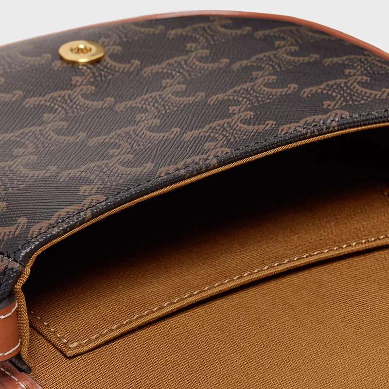 MINI BESACE IN TRIOMPHE CANVAS AND CALFSKIN