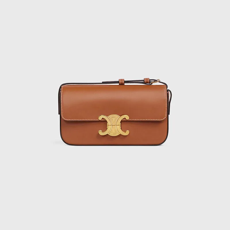 TRIOMPHE SHOULDER BAG IN NATURAL CALFSKIN
