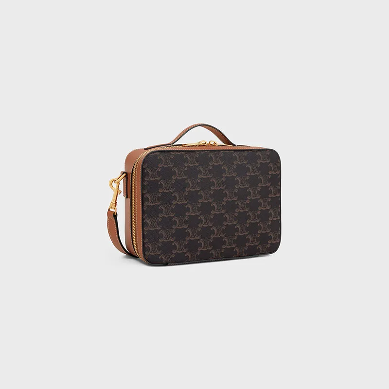 MESSENGER BOX IN TRIOMPHE CANVAS AND CALFSKIN