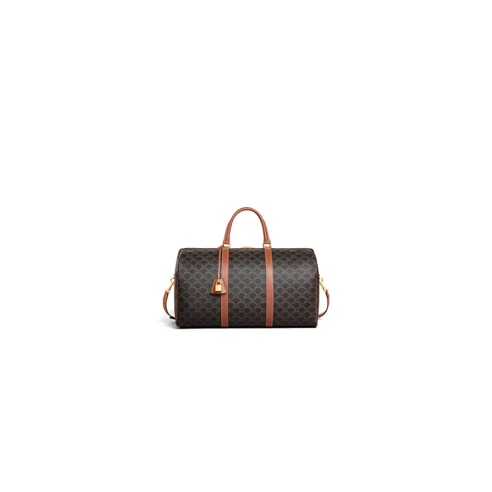 CELINE Large Travel Bag in Logo Print and Calfskin