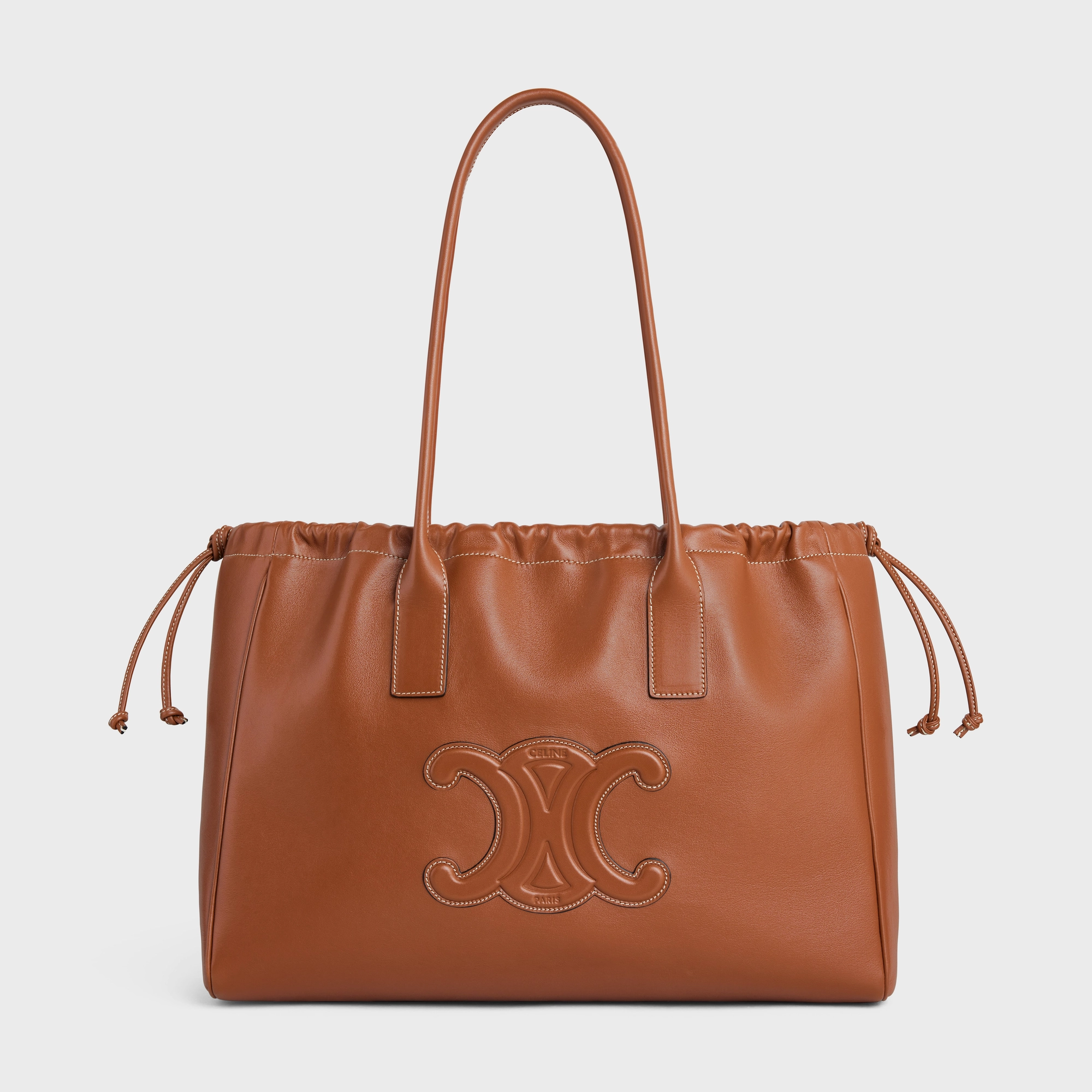cabas drawstring cuir triomphe in Smooth Calfskin