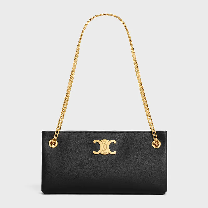 NEWSPAPER CHAIN BAG TRIOMPHE SOFT IN SUPPLE CALFSKIN