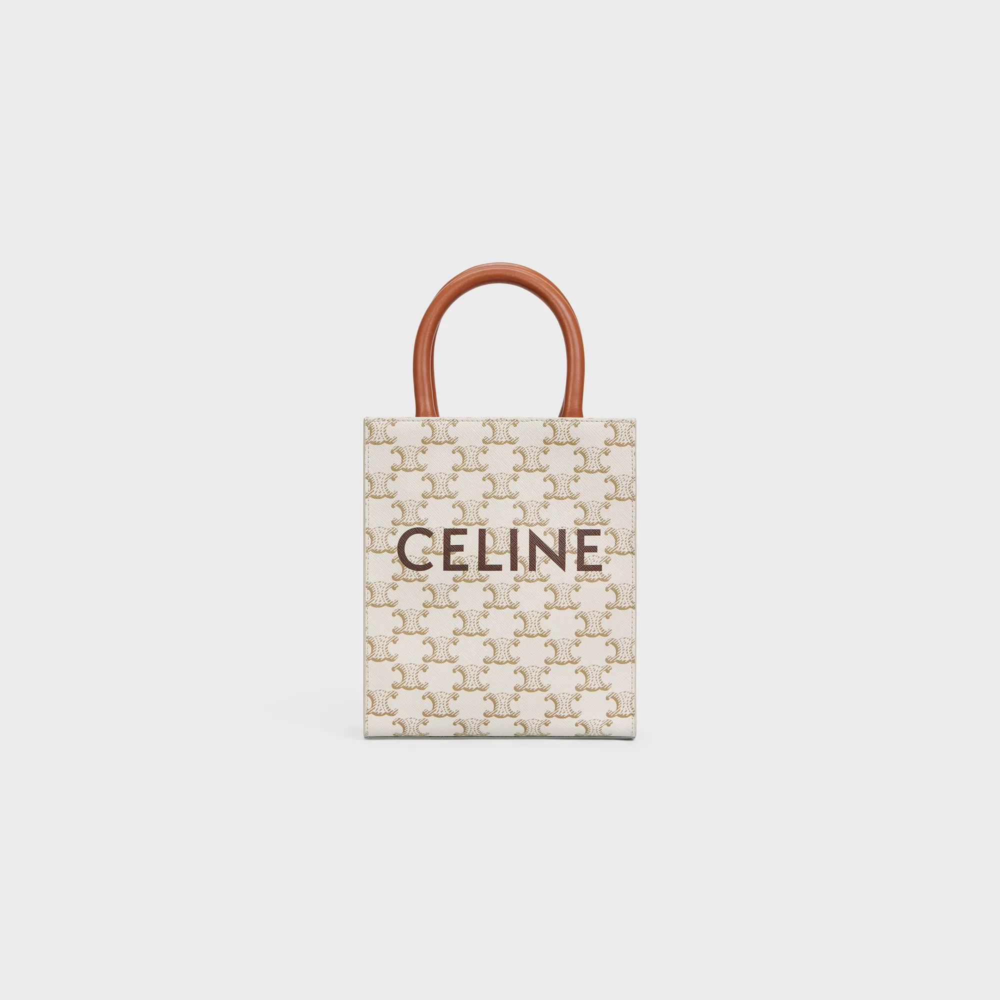 MINI VERTICAL CABAS IN TRIOMPHE CANVAS AND CALFSKIN WITH PRINT
