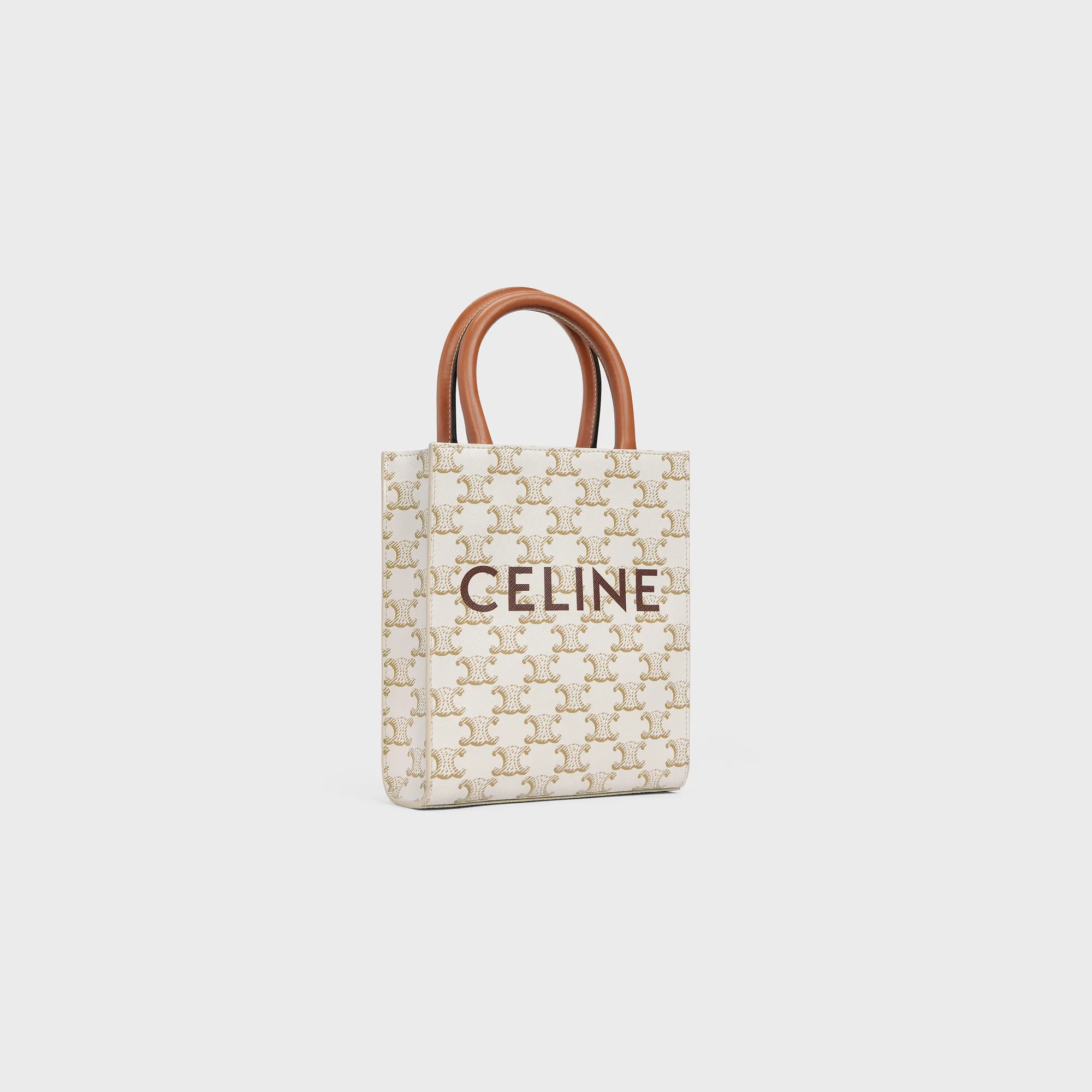 MINI VERTICAL CABAS IN TRIOMPHE CANVAS AND CALFSKIN WITH PRINT