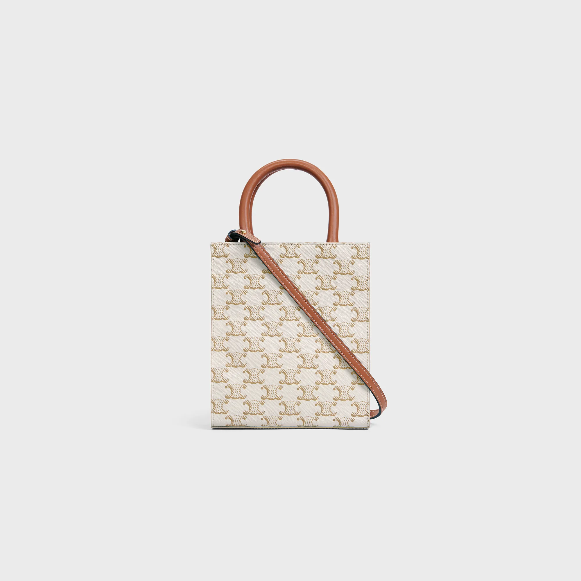 MINI VERTICAL CABAS IN TRIOMPHE CANVAS AND CALFSKIN WITH PRINT