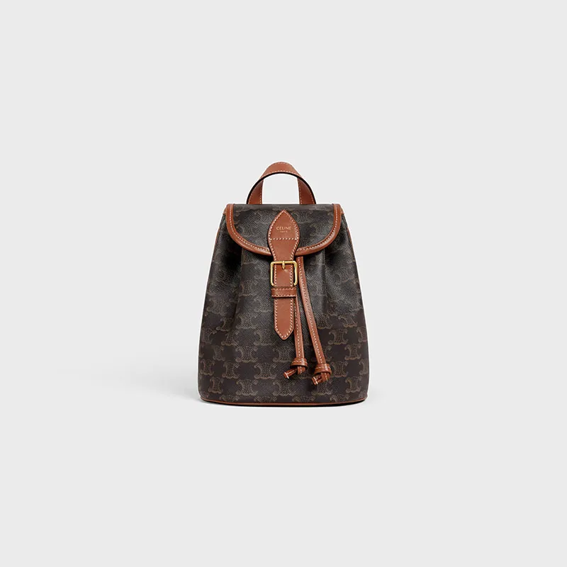 MINI BACKPACK FOLCO IN TRIOMPHE CANVAS AND CALFSKIN