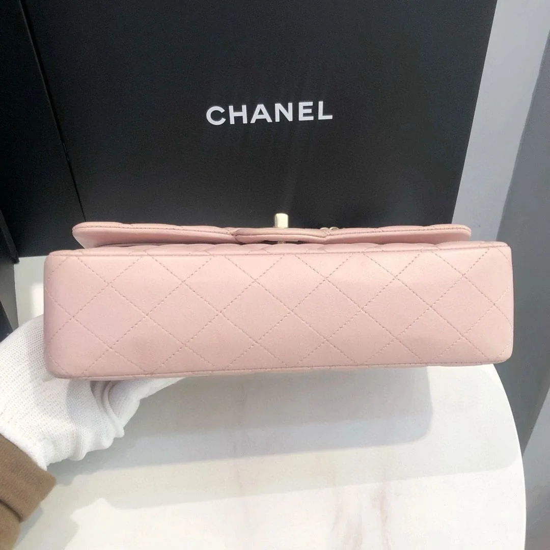 Chanel Medium Classic Double Flap Light Pink Caviar Light Gold Hardware