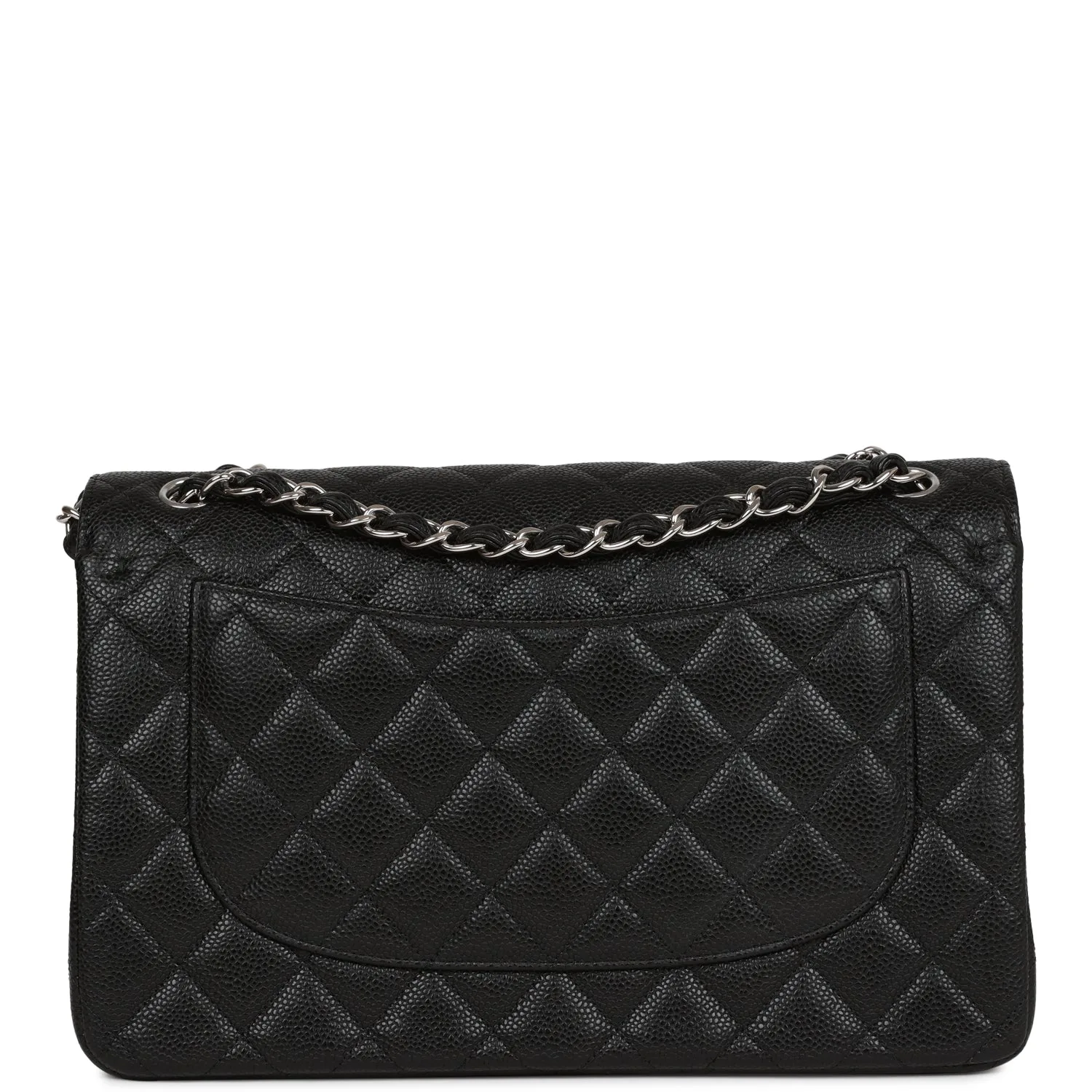 Jumbo Classic Double Flap Bag Black Caviar Silver Hardware