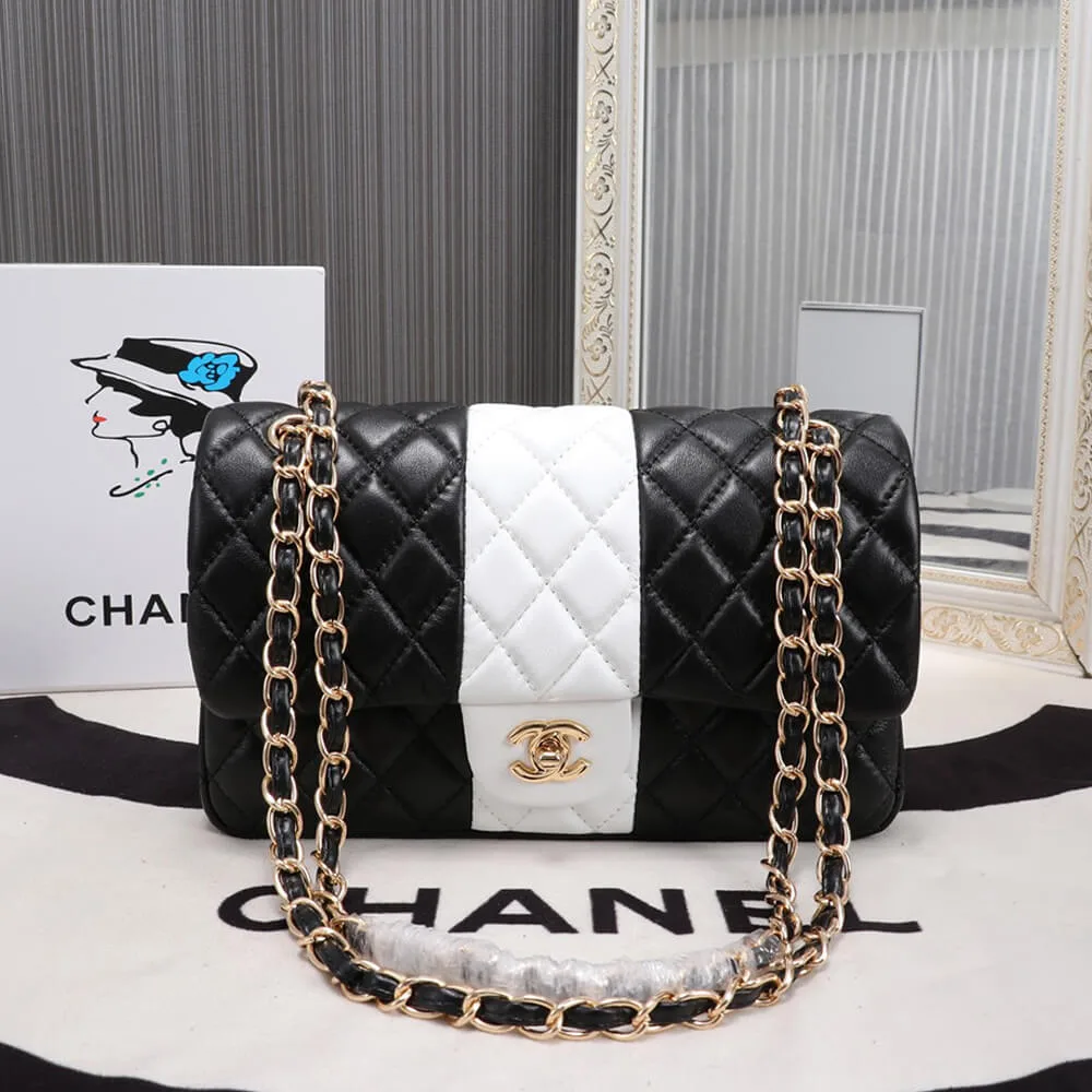 Chanel Classic Handbag Lambskin & Gold Metal A01112