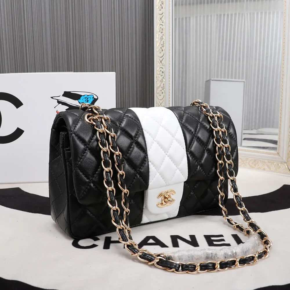 Chanel Classic Handbag Lambskin & Gold Metal A01112