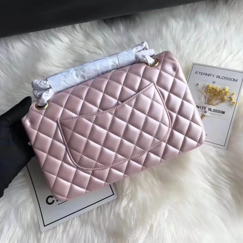 Chanel 1112 Pink Gold Medium Size 2.55 Lambskin Leather Flap Bag