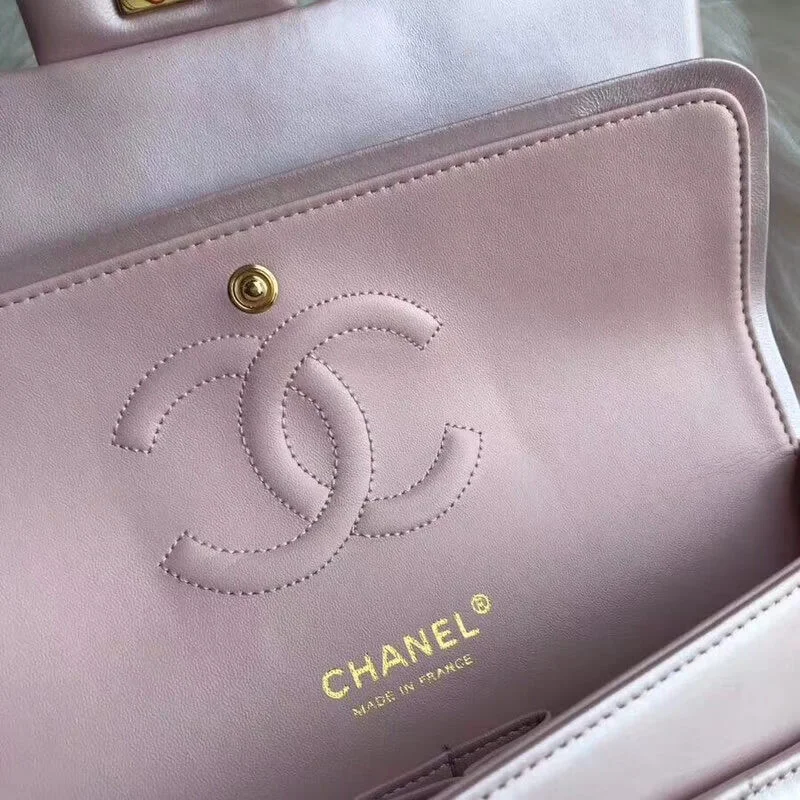 Chanel 1112 Pink Gold Medium Size 2.55 Lambskin Leather Flap Bag