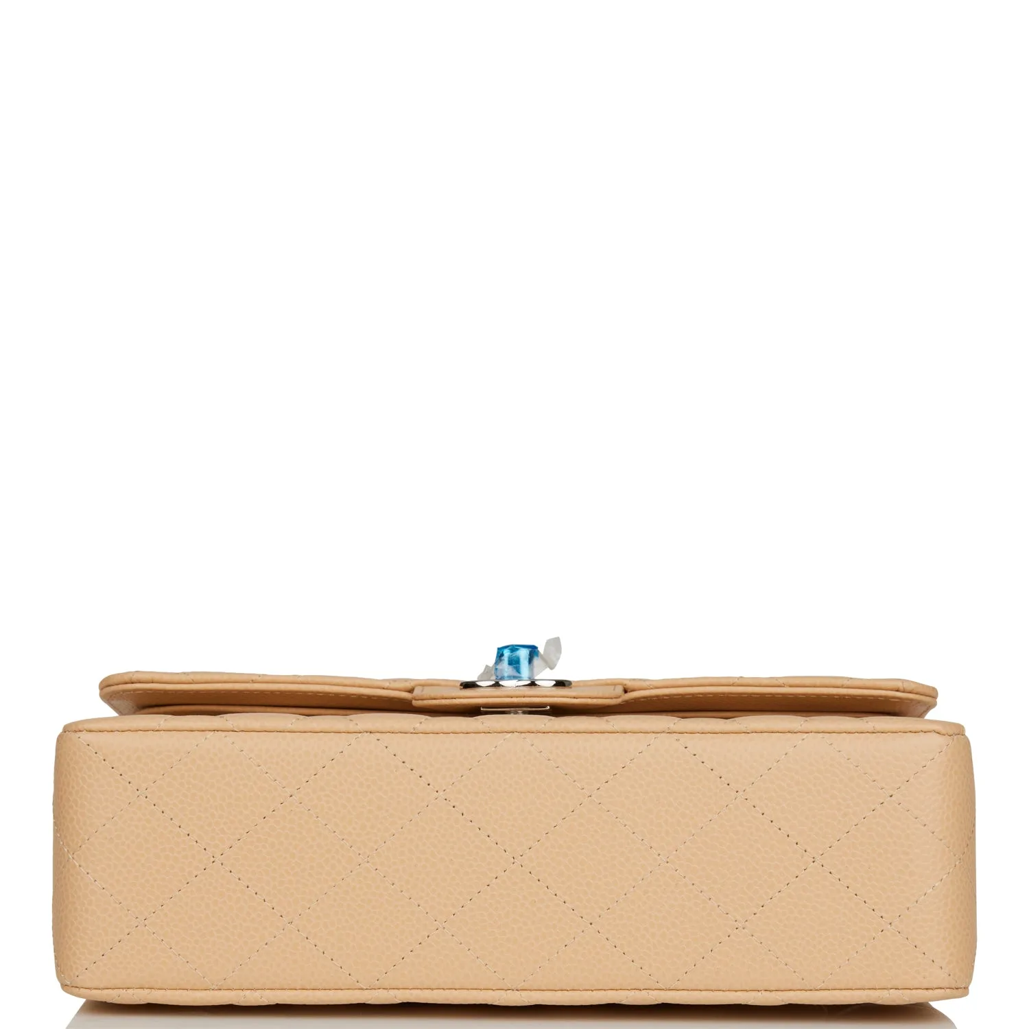 Small Classic Double Flap Bag Beige Caviar Silver Hardware