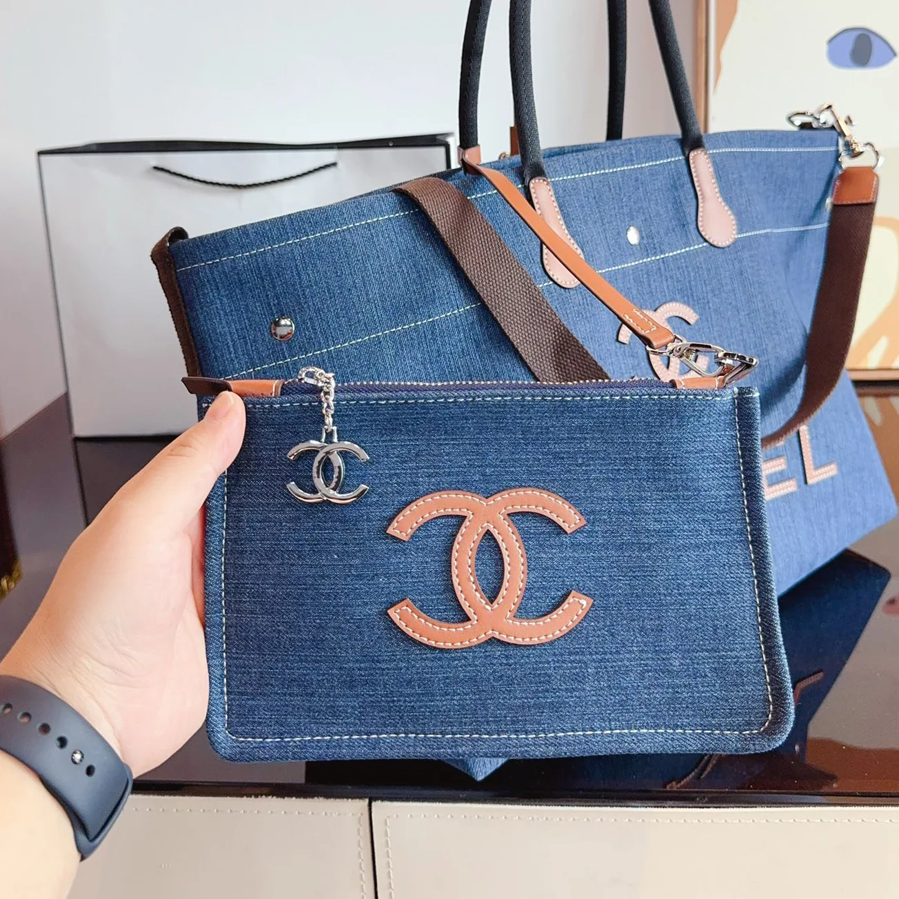 Large Deauville Shopping Tote Bag