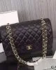 Chanel Classic Maxi Handbag Grained Calfskin & Gold Metal A01115