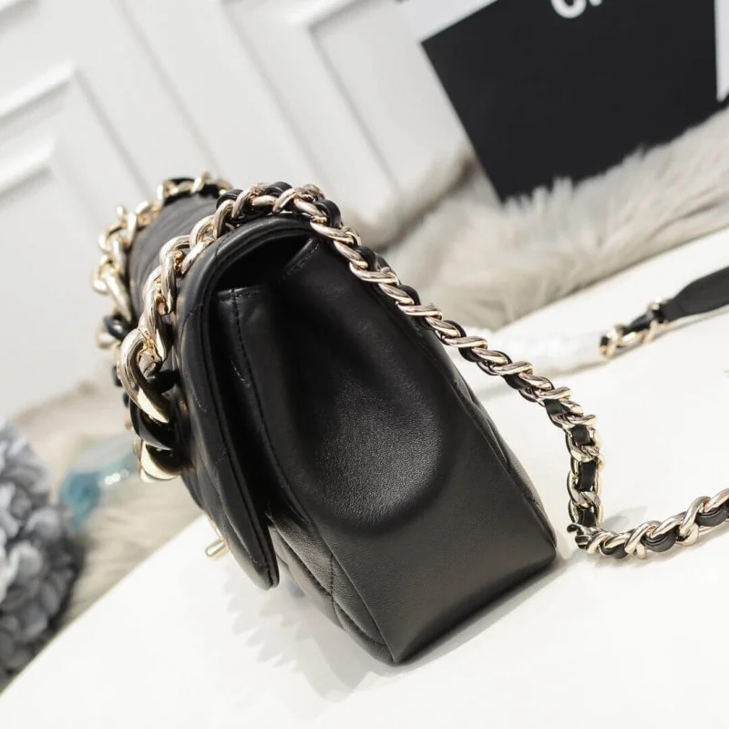 Chanel Flap Bag With Large Bi-Color Chain As1354
