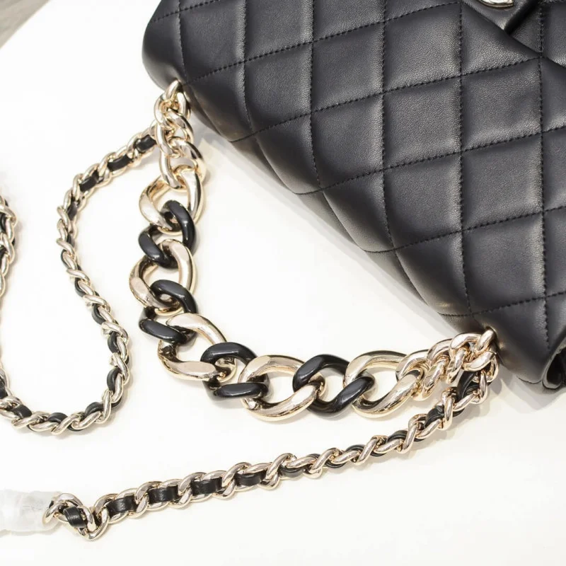 Chanel Flap Bag With Large Bi-Color Chain As1354