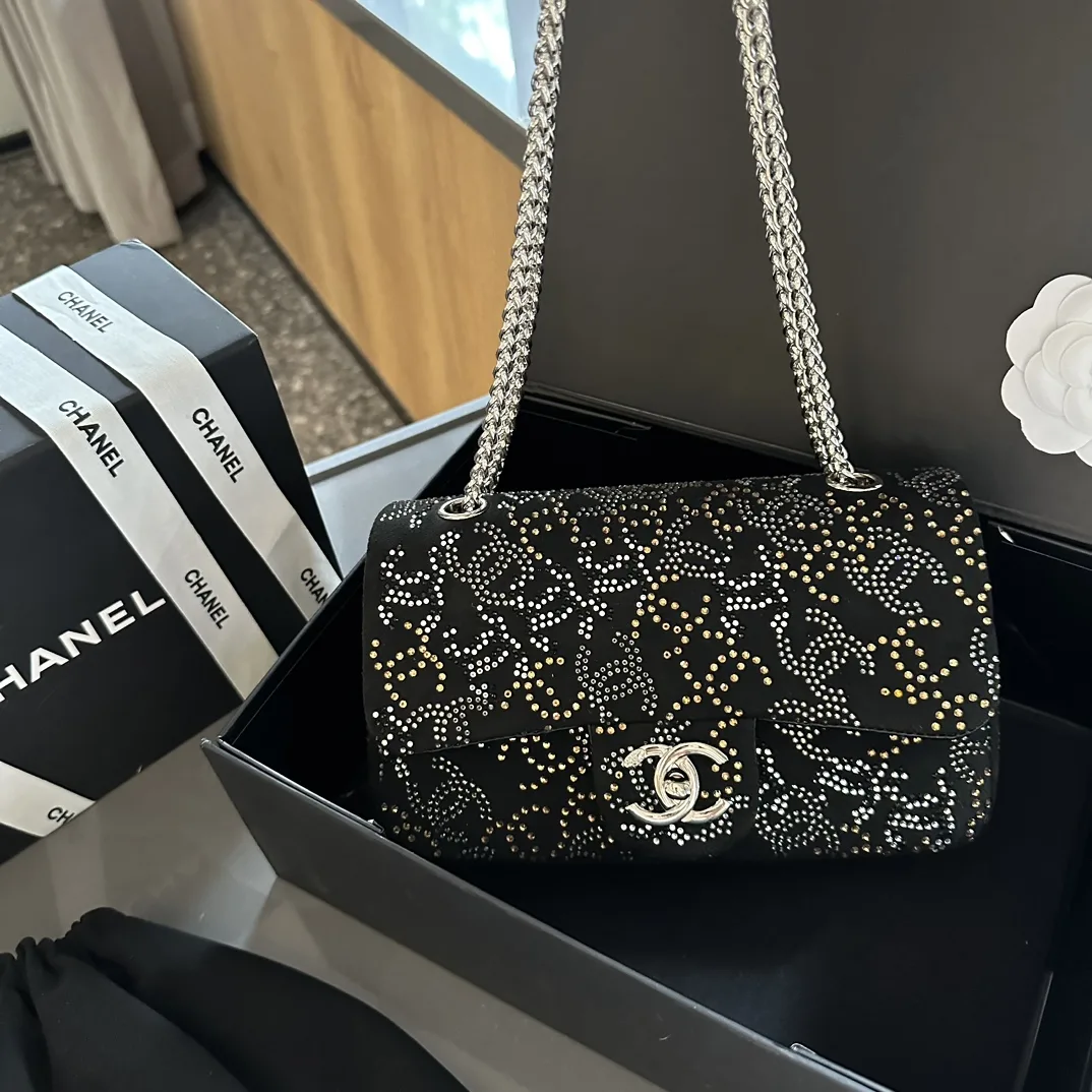 PARIS-SHANGHAI STUDDED CC FLAP BAG