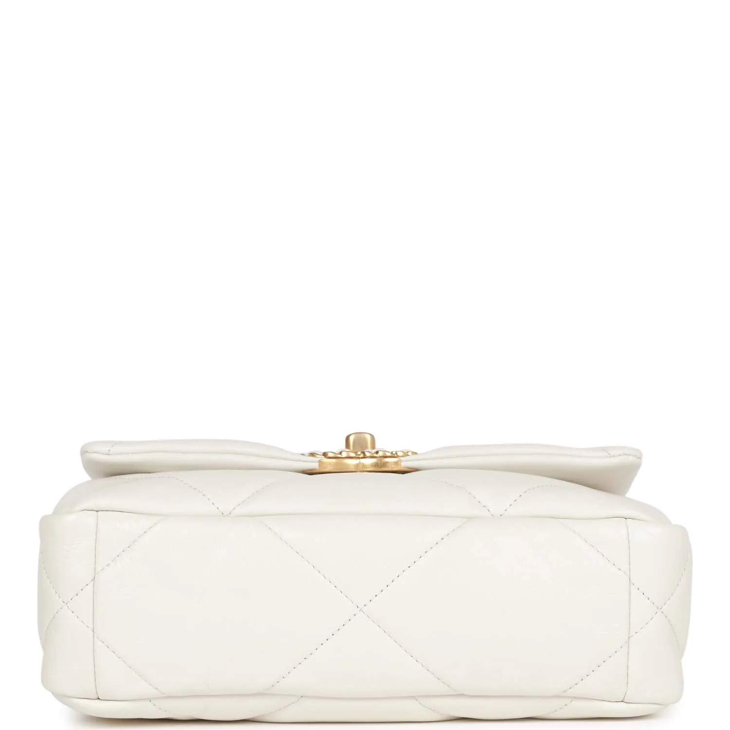 Medium 19 Flap Bag White Calfskin Mixed Hardware