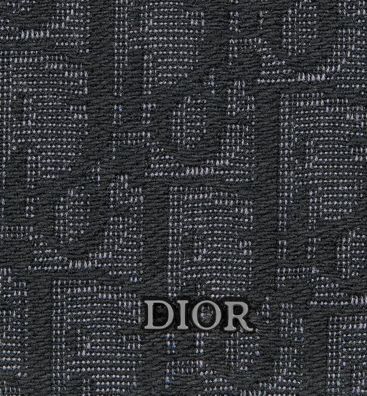 Vertical Bifold Wallet Black Oblique Jacquard