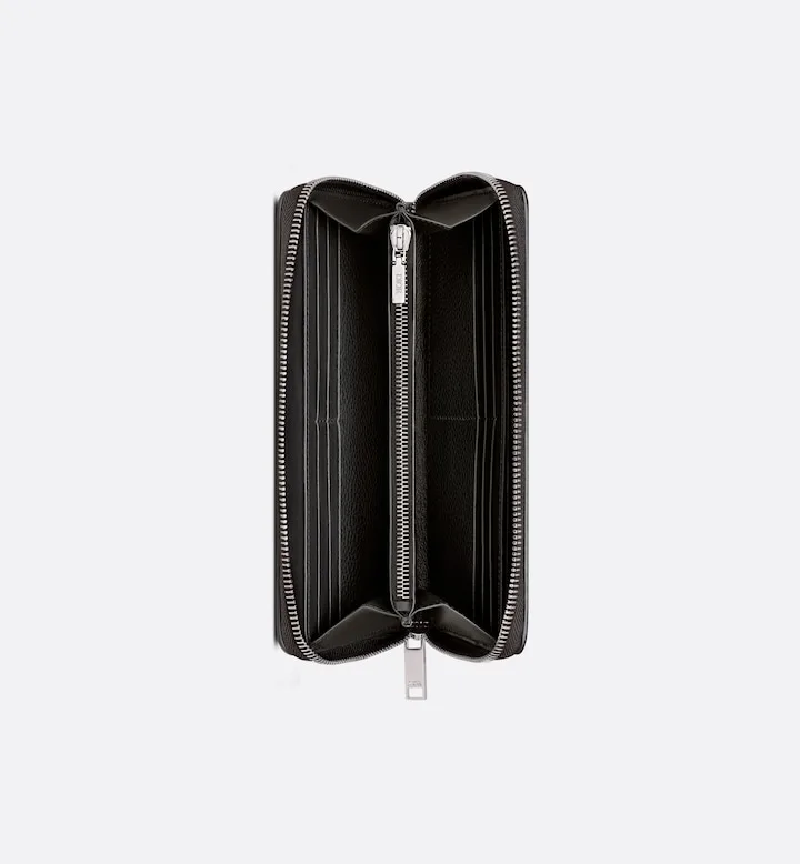 Zipped Long Wallet Black Oblique Galaxy Leather