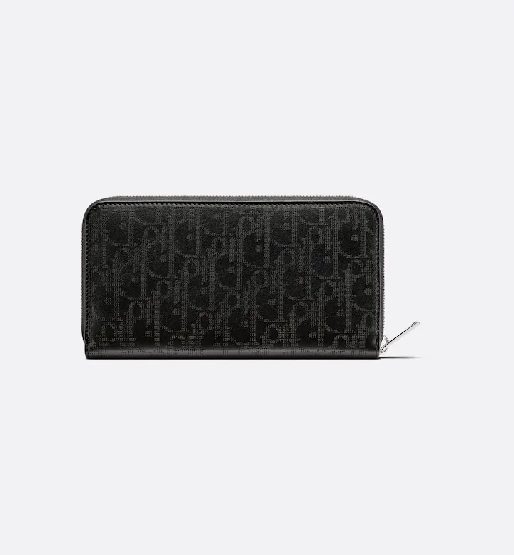 Zipped Long Wallet Black Oblique Galaxy Leather