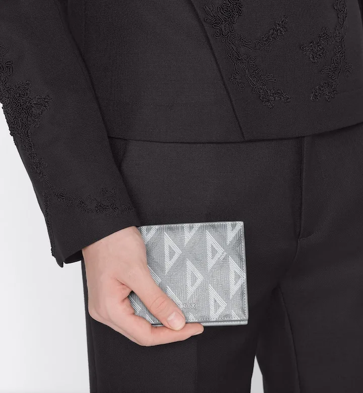 Bifold Wallet Gray CD Diamond Canvas