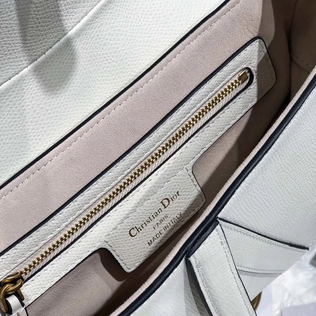 Christian Dior Saddle Bag Oblique Latte Grained Calfskin