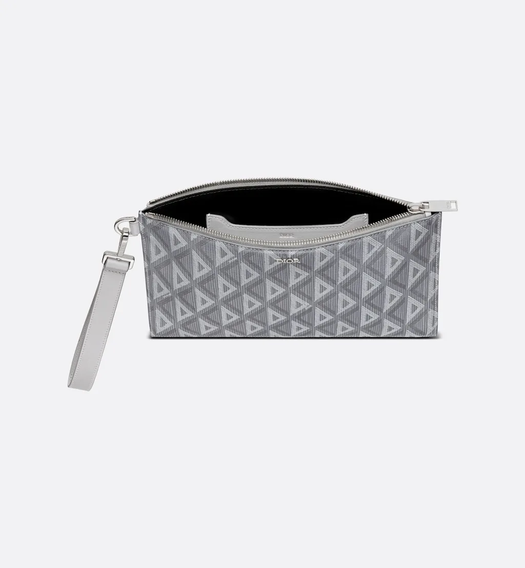 A5 Pouch Gray Diamond Canvas