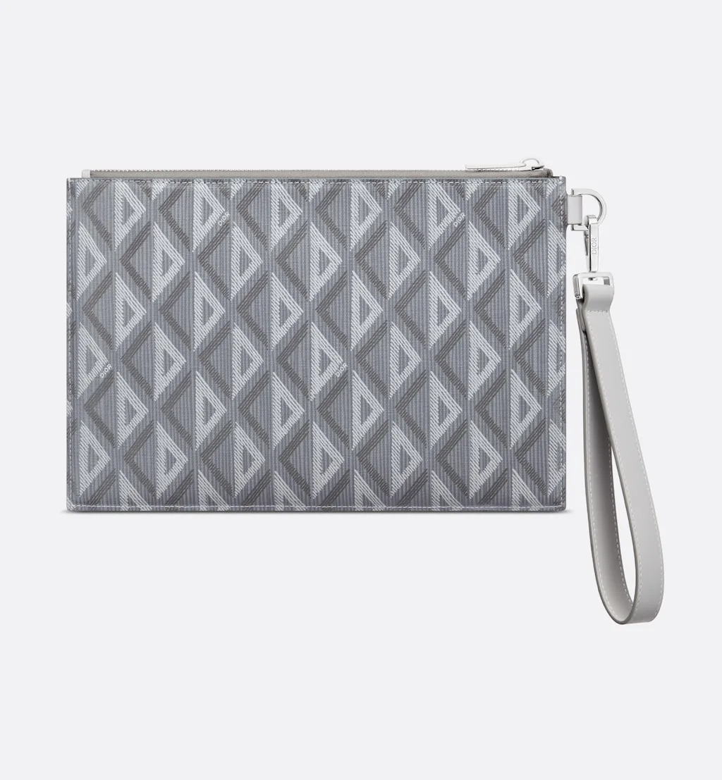 A5 Pouch Gray Diamond Canvas