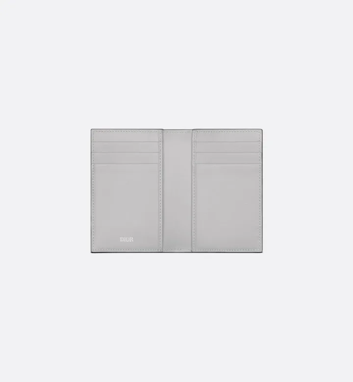 Vertical Bifold Card Holder Gray CD Diamond Canvas