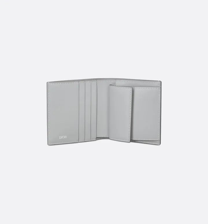 Compact Vertical Wallet Gray CD Diamond Canvas
