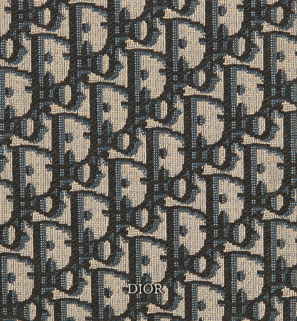 A5 Pouch Beige and Black Oblique Jacquard