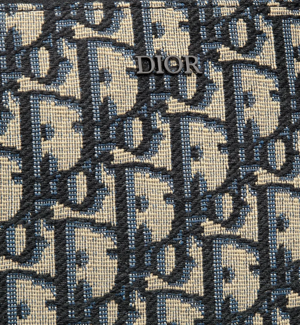 Pouch Beige and black Oblique jacquard