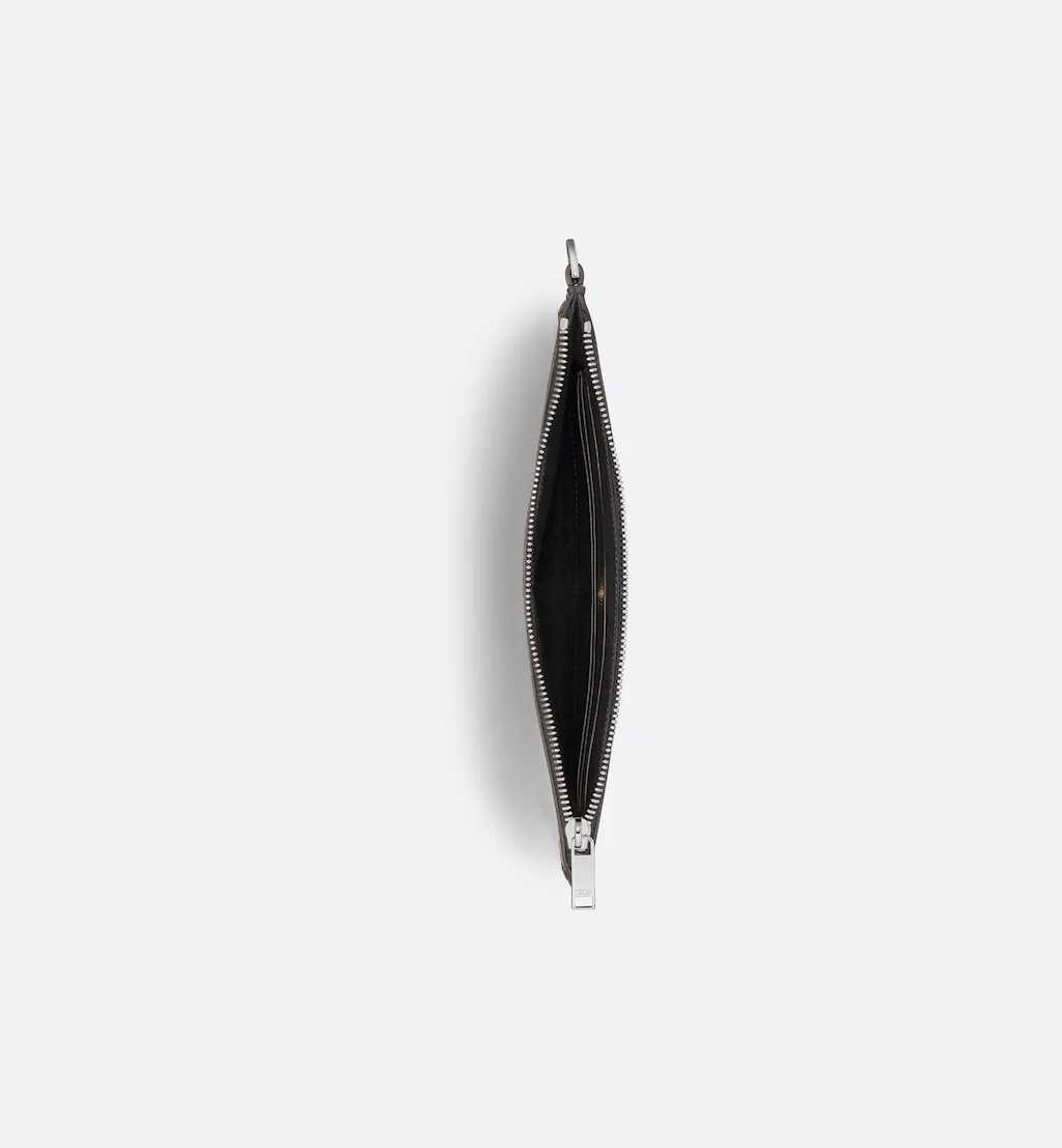A5 Pouch Black Oblique Galaxy Leather